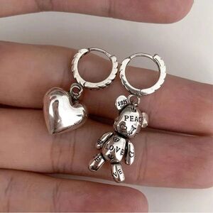Love & Peace Harmony: Mismatched Silver Earrings